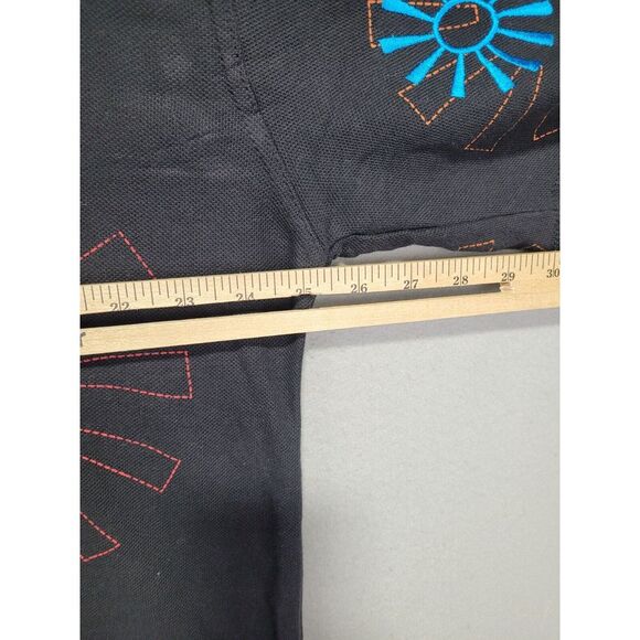 BROOKLYN XPRESS Shirt Men's XL Polo AOP Embroidered Abstract Sunburst NWT - Picture 5 of 5